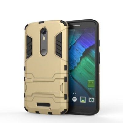 Kick-Stand Skal till Motorola Moto X Force - Gold