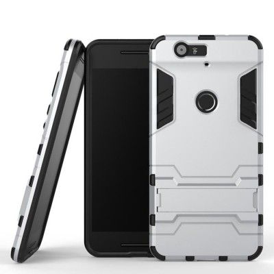 Kick-Stand Skal till Huawei Nexus 6P - Silver