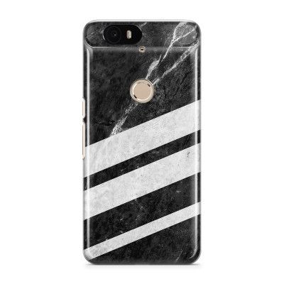 Skal till Nexus 6P - Black Striped Marble