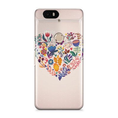 Skal till Nexus 6P - Blommigt hjärta