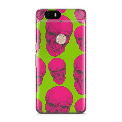 Skal till Nexus 6P - Dödskallar - Magenta