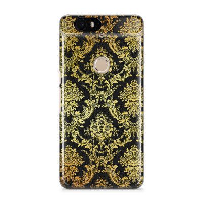 Skal till Nexus 6P - Damask - Guld/Svart