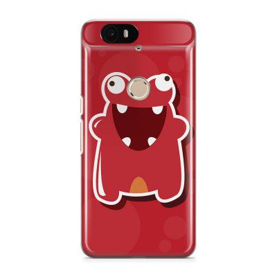 Skal till Nexus 6P - Glatt Bubbelmonster - Röd