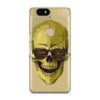 Skal till Nexus 6P - Hipster Skull Gul
