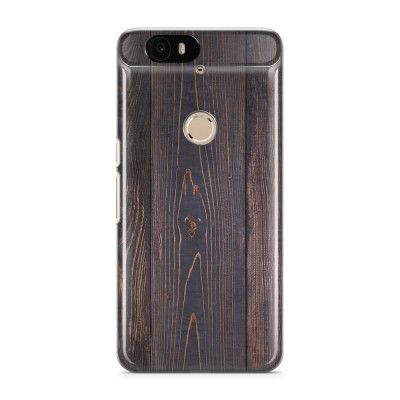 Skal till Nexus 6P - Mörkbetsat trä
