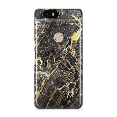 Skal till Nexus 6P - Marble - Svart/Gul