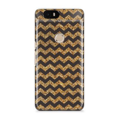 Skal till Nexus 6P - Ränder - Guld/Svart