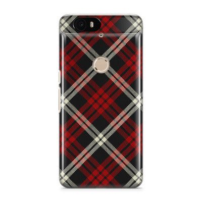 Skal till Nexus 6P - Rutig - Röd