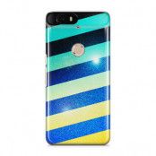 Skal till Nexus 6P - Striped Colorful Glitter