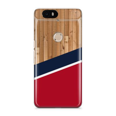 Skal till Nexus 6P - Wood ränder - Röd