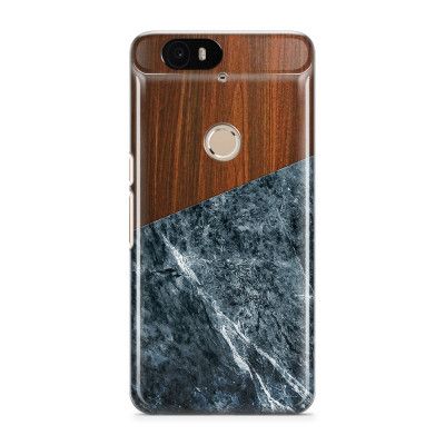 Skal till Nexus 6P - Wooden Marble Dark B