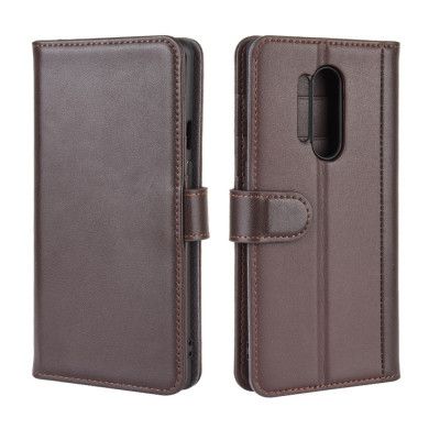 Äkta Läder Plånboksfodral OnePlus 8 Pro - Brun