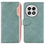 ABEEL OnePlus 13 Plånboksfodral i Splicing Konstläder Blå