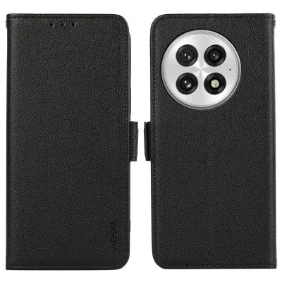 ABEEL OnePlus 13 Mobilskal KonstLäder RFID-Skydd Svart