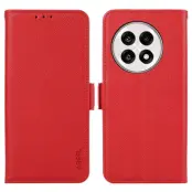 ABEEL OnePlus 13R 5G Mobilskal KonstLäder RFID-Skydd Röd