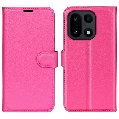 AMORUS OnePlus 15 Plånboksfodral Litchi Shockproof (Ros)