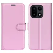 AMORUS OnePlus 15 Plånboksfodral Litchi Shockproof (Rosa)