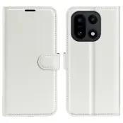 AMORUS OnePlus 15 Plånboksfodral Litchi Shockproof (Vit)