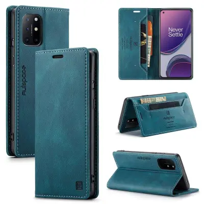 AUTSPACE OnePlus 8T Wallet Fodral KonstLäder - Blå
