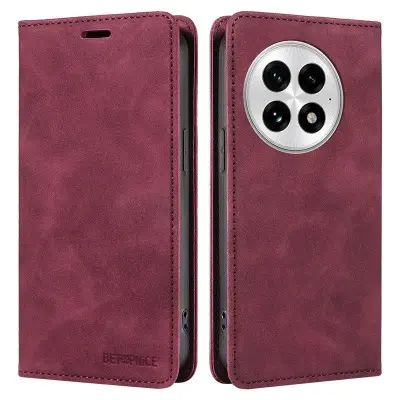 BETOPNICE 003 för OnePlus 13 Plånboksfodral Konstläder - Röd