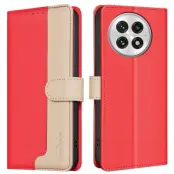 BINFEN COLOR BF33 för OnePlus 13 Plånboksfodral Konstläder - Röd
