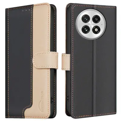 BINFEN COLOR BF33 för OnePlus 13 Plånboksfodral Konstläder - Svart