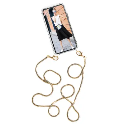 Boom OnePlus 8 mobilhalsband skal - Chain Golden
