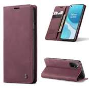 CASEME Auto-absorberande Plånboksfodral Konstläder för OnePlus 8T - Röd