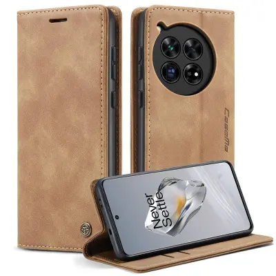 CASEME 013 OnePlus 12 5G Mobilskal Business Stil med Kortfack - Brun