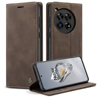 CASEME 013 OnePlus 12 5G Mobilskal Business Stil med Kortfack - Brun