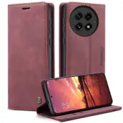 CASEME 013 Case OnePlus 13 Plånboksfodral Konstläder - Röd