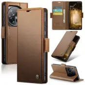 CASEME 023 OnePlus 12 5G Mobilskal RFID-Skydd Konstläder Brun