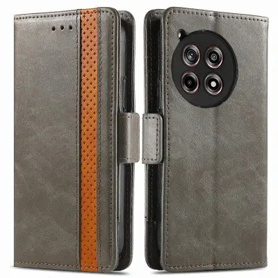 CASENEO OnePlus 12R 5G Fodral PU Läder med Ställ Grey
