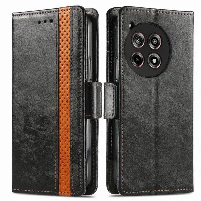 CASENEO OnePlus 12R 5G Fodral PU Läder Ställ med RFID Svart