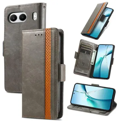 CASENEO OnePlus Nord 4 Skal PU Läder Fodral - Grå