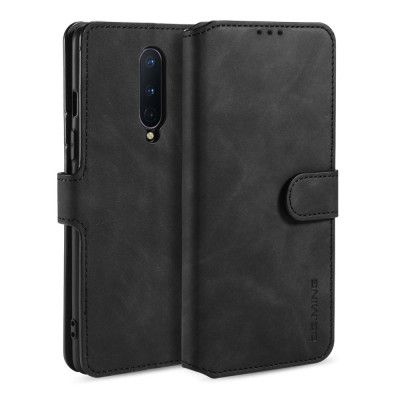DG.MING Läder Plånboksfodral OnePlus 8 - Svart