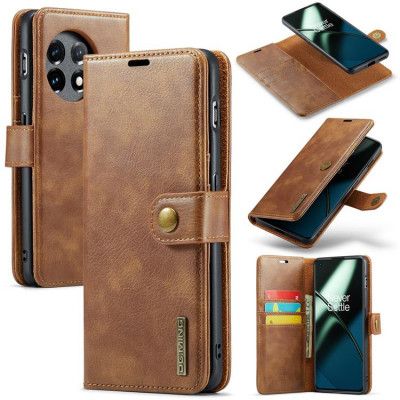 DG.MING OnePlus 12 5G Plånboksfodral Magnet 2in1 - Cognac