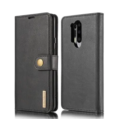 DG.MING OnePlus 8 Pro Fodral 2-i-1 Läder Wallet Svart