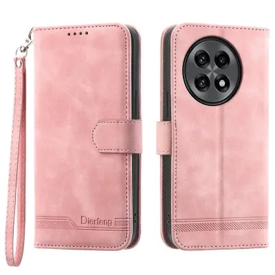 DIERFENG DF-03 Plånboksfodral för OnePlus 13R 5G Konstläder - Rosa