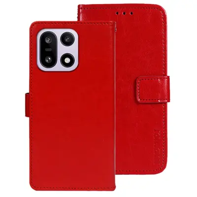 IDEWEI OnePlus 15 5G Plånboksfodral Crazy Horse Konstläder (Röd)