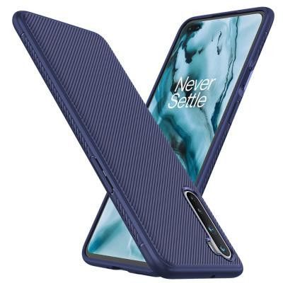 Jazz Twill Texture Skal Till OnePlus Nord - Blå