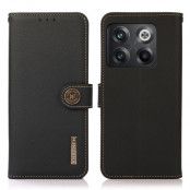 KHAZNEH OnePlus 10T 5G Plånboksfodral RFID Äkta Läder - Svart