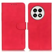 KHAZNEH OnePlus 13R 5G Plånboksfodral Konstläder Retro - Röd