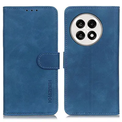 KHAZNEH OnePlus 13R 5G Plånboksfodral Konstläder Retro Textur - Blå