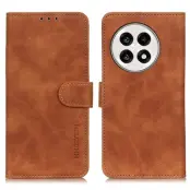 KHAZNEH OnePlus 13R 5G Plånboksfodral Konstläder Retro Textur - Brun