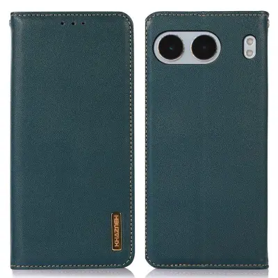 KHAZNEH OnePlus Nord 4 Plånboksfodral Äkta Läder - Grön