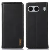 KHAZNEH OnePlus Nord 4 Fodral Äkta Läder Plånboksfodral - Svart