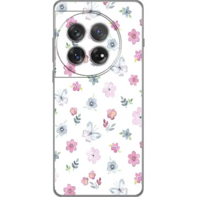 Mobilskal till OnePlus 12 med Blommor och fjärillar