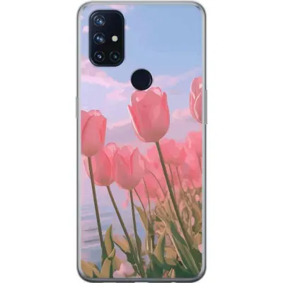 Mobilskal till OnePlus Nord N10 5G med Rosa Tulpaner