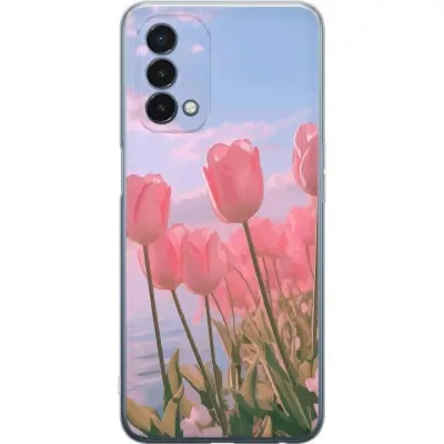 Mobilskal till OnePlus Nord N200 5G med Rosa Tulpaner